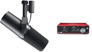 Shure SM7B Vocal Dynamic Microphone - Black & Focusrite Scarlett 2i2 3rd Gen USB Audio Interface for Recording, Songwriting, Streaming and Podcasting  High-Fidelity, Studio Quality Recording