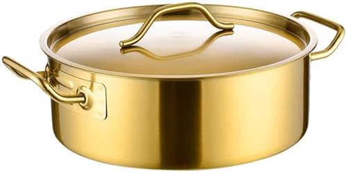 Double-Sided Stainless Steel Hot Pot with Divider - Nonstick Shabu Shabu Cookware, Thick Design, Hollow Handle, Ideal for Induction & Gas Stoves