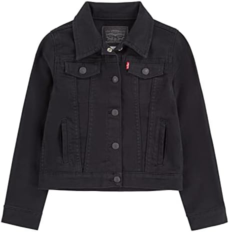 Levi's Girl's Denim Trucker Jacket, Black, M