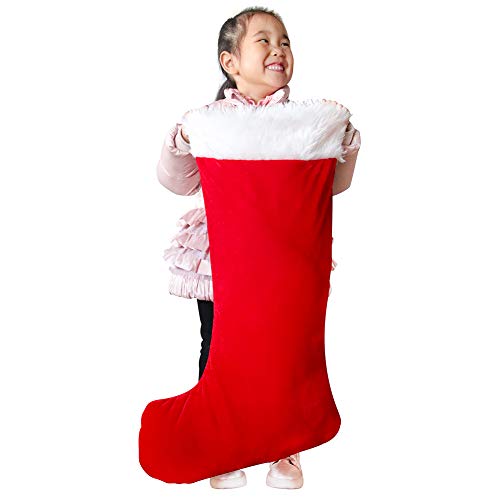 Msyo Giant Christmas Stocking - Xl Christmas Stockings For Kids And Adults - Soft Big Xmas Stocking Fits Most Stocking Holders - Fillable Extra Large Christmas Stocking Red Velvet Christmas Stocking #TOP19