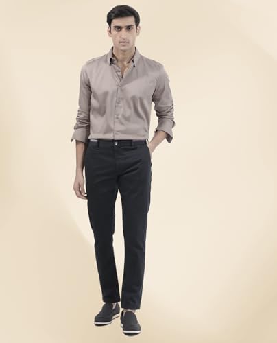 Image of IndoPrimo Men's Satin Shirt with Spread Collar Neck Line Solid Pattern Full Sleeves Regular Fit Western Style and Standard Length