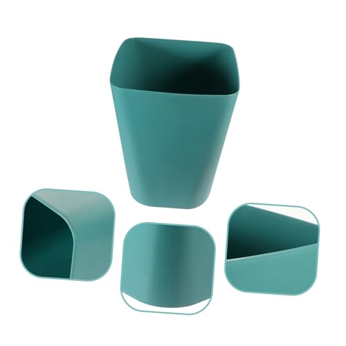 Caneca de basura rectangular compacta de plástico azul miniatura 2