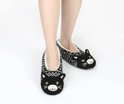 Image of DICUIRD Womens Animal Slipper Socks Non Slip Gripper House Slippers