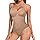 Tuopuda Body Gainant Femme Ventre Plat Body Sculptant Bodysuit Shaper avec Soutien-Gorge String Minceur Shapewear Gaine Amincissante Spaghetti Strap Lingerie Camisole Top Chic Élégant, Café clair, M