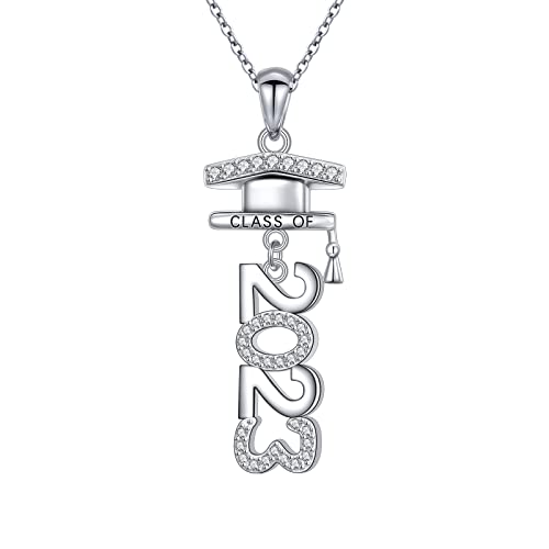 Alphm Necklace Class Of 2023 925 Sterling Silver Graduation High School College Graduation Necklace For Her Women Jewelry Gifts #TOP30