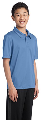 Camisa polo juvenil Port Authority com toque de seda Y540 azul Carolina, Carolina Blue, XS