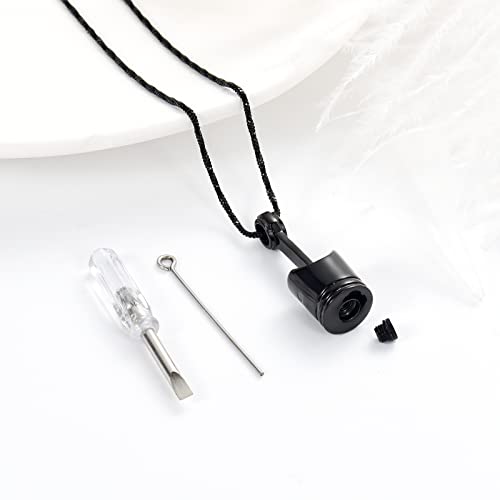 Yinplsmemory Mens Cremation Jewelry Motor Piston Urn Necklace for Ashes Keepsake Memorial Ashes Jewelry for Human/Pet Ashes4