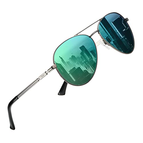 Image of DUCO Aviator Sunglasses for Men Women Vintage Polarized Sun Glasses Mirrored Lens Metal Frame Designer Shades 3025K