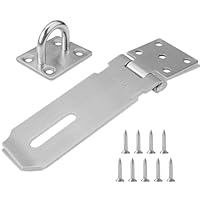 4 Zoll Vorhängeschloss Haspe,304 Edelstahl Schlossriegel Überfalle Schloss,Sicherheits Überfalle mit Schrauben Schloss Vorrichtung Türbeschlag für Tür Fenster Schrank