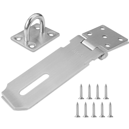 Stainless Steel Door Latch,4 Pouces Loquet de 304 Porte en Acier Inoxydable,Porte Fermoir Verrou de Porte Moraillon Loquet de Cadenas Agrafe pour Armoires