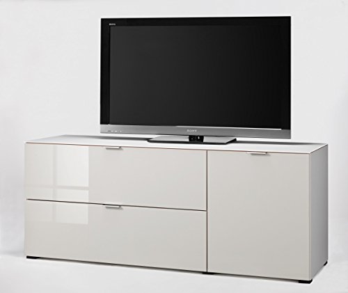CS Schmal TV-Board Cleo Typ 14 | In Weiss und Sandglas | 163 x 67 x 50 cm | 45.012.570/019 - 45.012.570/019 CS Schmal TV-Board Cleo Typ 14 | In Weiss und Sandglas | 163 x 67 x 50 cm | 45.012.570/019
