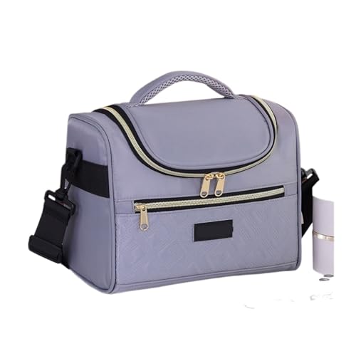 HNULGVI bolsa de mano con aislamiento Bolsa térmica for almuerzo, ideal for oficinistas, portátil y a prueba de fugas, for picnics la escuela(GRAY)