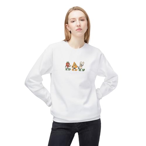 Bonjour Graphic Sweatshirt – Double-Sided Unisex Crewneck with Walking Characters Front and Bonjour Back Print