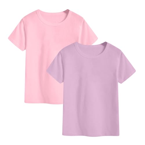 Image of 2-Pack Kids Cotton T-Shirts Short Sleeve Basic Tops for Toddlers Boys Girls