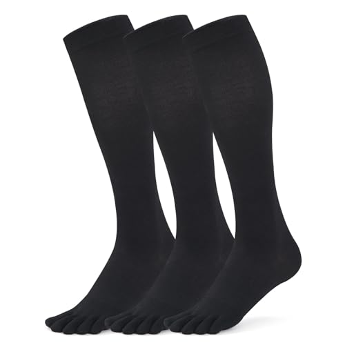 Image of 3 Pairs cool-max Compression Toe Socks for Women 15mmHg Circulation Support Socks for Athletic