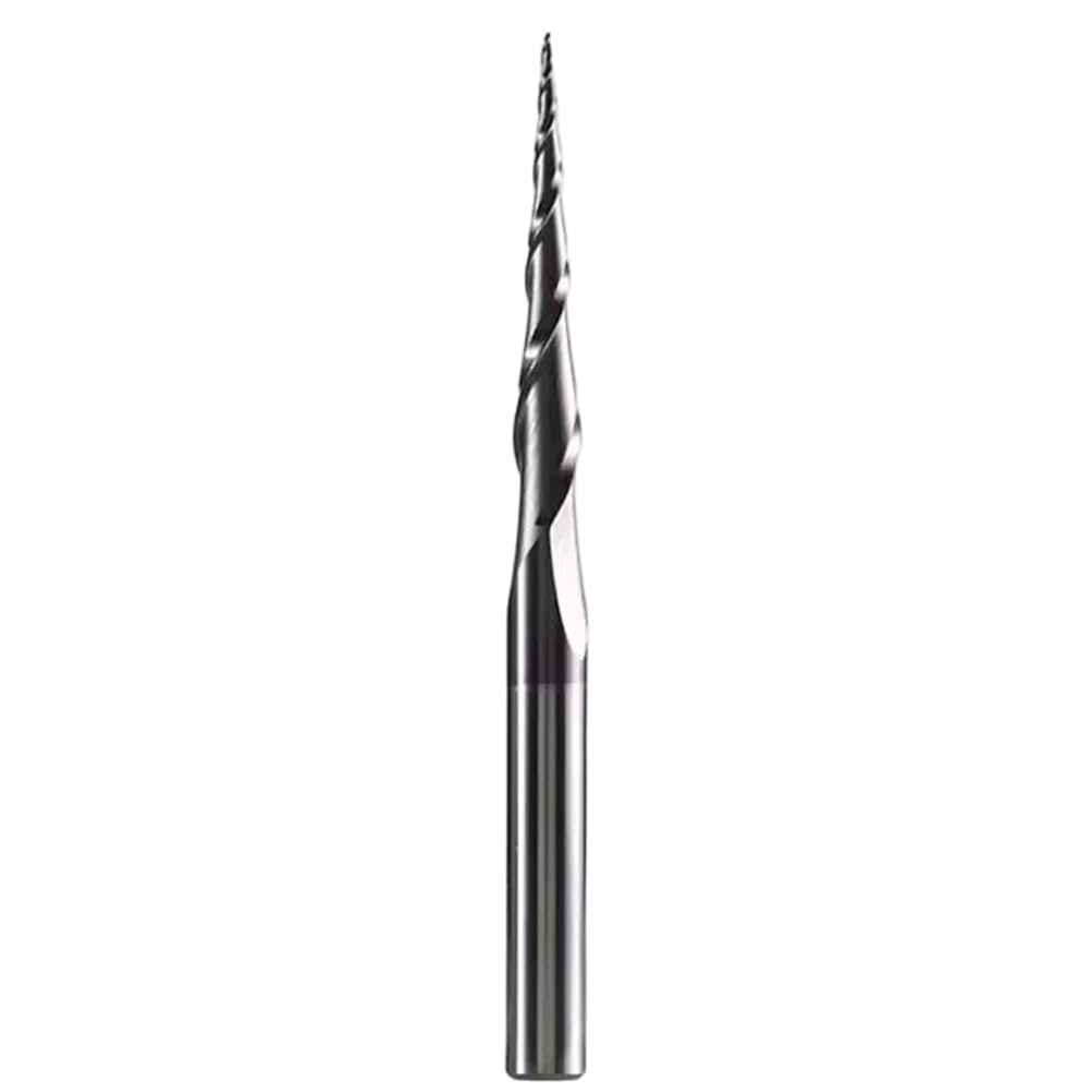 Jnchdghwa As Shown Dreanique 1Pc 8Mm Shank P2bc Solid Carbide Coated Taper Ball Nose Bit R0.5 To R2.0 Wood 3D Engraving R0.5