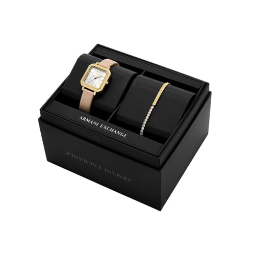 Image of Armani Exchange A|X Women's Watch, Square Three-Hand Stainless Steel Watch for Women