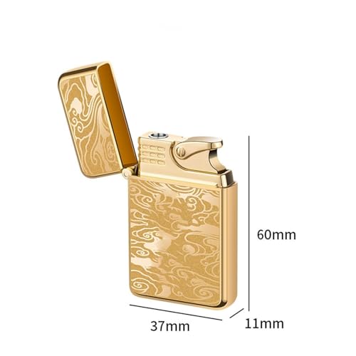 Encendedor recargable de metal con llama ajustable y resistente al viento miniatura 6