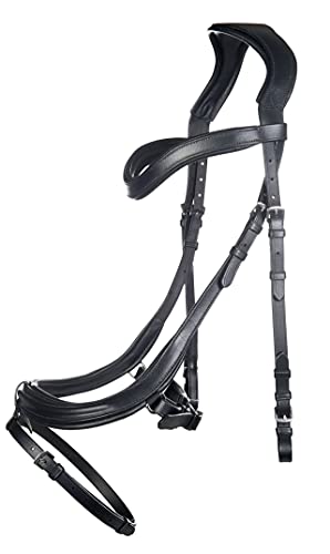 Muserolle suédoise HKM Anatomic en cuir noir taille poney - 2