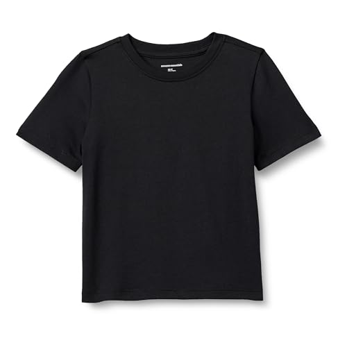 Amazon Essentials Camisetas de Manga Corta Niño, Negro, 3 años