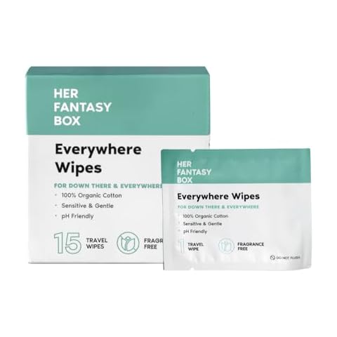 Everywhere Wipes – 100% Organic Cotton, Gentle & Refreshing, pH-Balanced, Fragrance-Free, Plant-Powered for Body, Face & Intimate Areas, Aloe Vera & Chamomile Extract, Ideal for Sensitive Skin Cover