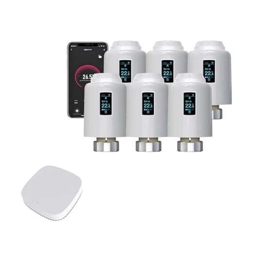Qiumi Zigbee Thermostat Heizkörperventil, Fernbedienung durch Smart Life App, Sprachsteuerung durch Alexa und Google Assistant (Oled Dsplay)