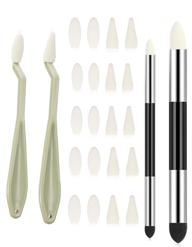 10pcs Artist Lightening and Highlight Stump Sponge Pen, Double Headed Drawing Art Blender Pencil Sketch Scrapers Tools with Head Washable Sketch Rubbing for Blending