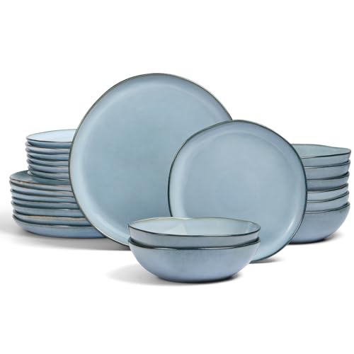 Onader Geschirrset 8 Personen, 24 Teiliges Tafelservice Steingut Set,...