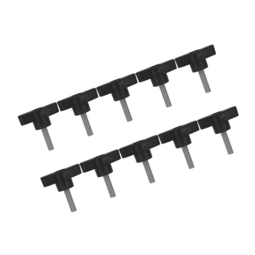 GARVALON 10pcs M5x25 304 Stainless Steel Z-Shaped Handle Knurled Thumb Screws with Plastic Head for Hand Clamping and Adjustable Wing Screw Fastening in Industrial Applications