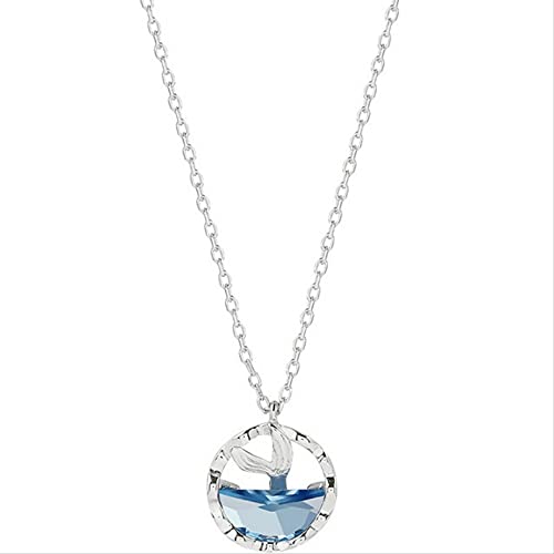 Collier en argent 925 et cristal bleu pour femmes afin de sublimer votre décolleté au quotidien