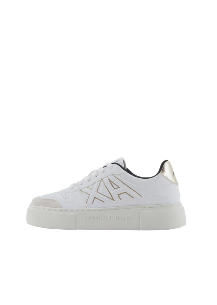 Armani Exchange Women's Kurt, Colour Contrast, Chunky Sole Trainers, Op White Pale, 5.5 UK