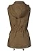 MixMatchy Women's Drawstring Lightweight Loose Fit Sleeveless Safari Vest Utility Jacket Olive 1XL