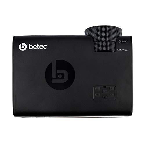 Mini Projetor Led Portátil Betec - 1600 Lumens - 130 Pol. - Tripé - Entrada Hdmi, Vga, Av-Rca e USB