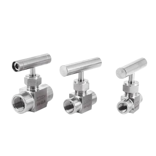 Válvula de aguja NPT macho a hembra en codo de acero inoxidable 304 para control de flujo 3