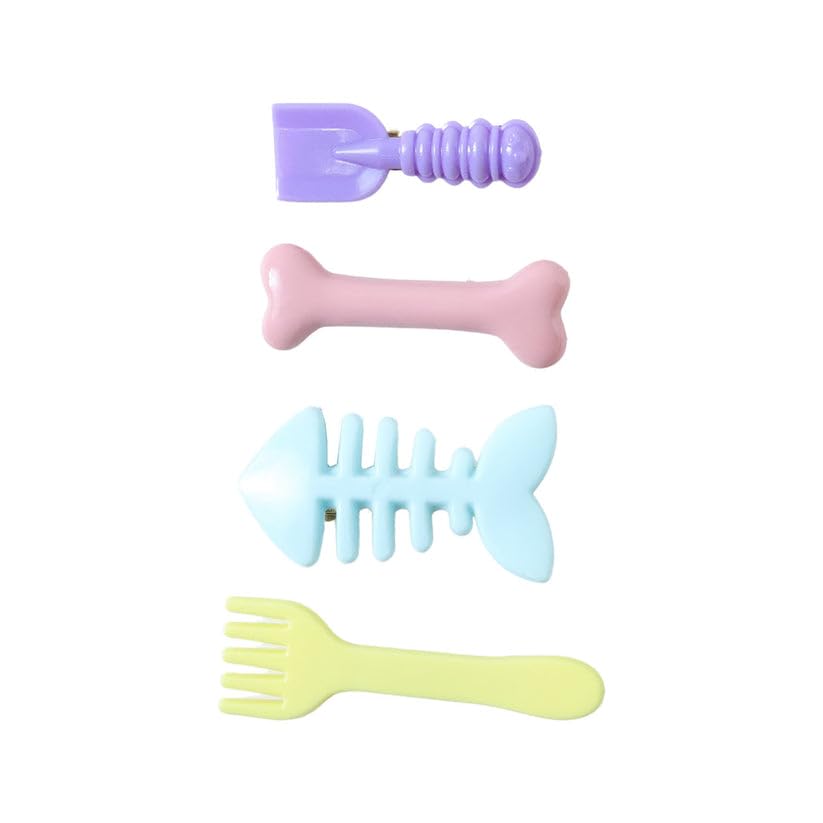 Image of Cute Food Shape Decorative Snap Hair Clips for Women and Womens, Metal Hair Accessories for Daily Wear, School and Party, Assorted Designs, Pack of 24 Pieces