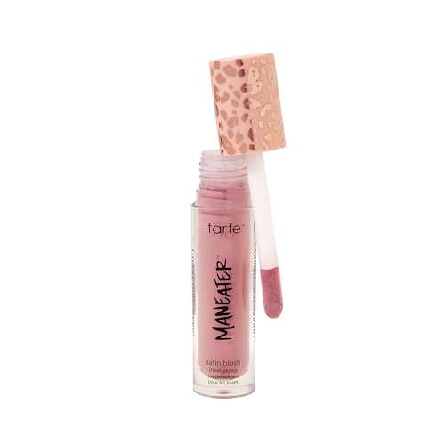 tarte maneater satin blush cheek plump – Lightweight Liquid Blush Infused with Coconut Water, Hyaluronic Acid & Vitamin E for a Hydrated Cheek Tint, Vegan & Cruelty-Free, full size, pink beige