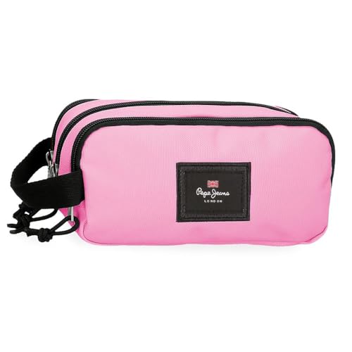 Pepe Jeans Aris Colorful Estuche Triple Rosa 22x10x9 cms Poliéster by Joumma Bags