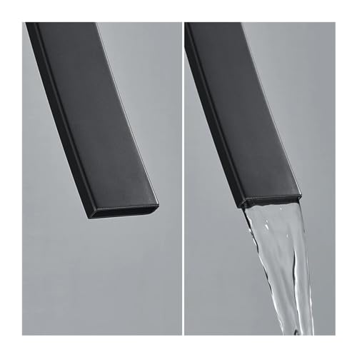 Mitigeur de lavabo cascade noir mat pour salle de bain moderne