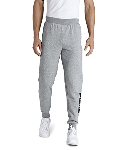 PUMA Power Logo SWEA Pantalone, Grigio Medio