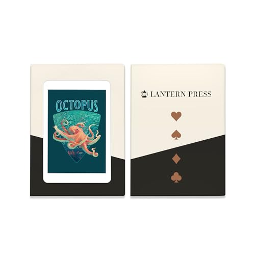 Lantern Press Naipes de Poker Octopus 52 Cartas Adultos miniatura 4