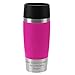 Emsa Thermobecher Travel Mug Himbeere 360 ml mit persönlicher Rund-Gravur gelasert Edelstahl Soft-Touch-Manschette pink Quick Express Verschluss