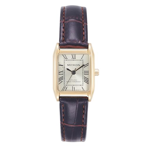 Montre vintage femme carrée Miykon petit réservoir avec bracelet cuir