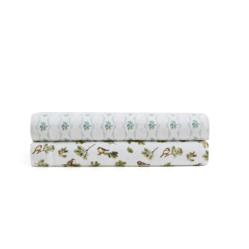 Image of Martha Stewart - Full Cotton Flannel Sheet Set with Pillowcases | Brushed Feel, Breathable Comfort, Deep Pocket Fit, Fully Elasticized Edge, Self-Hem Finish, Machine Washable