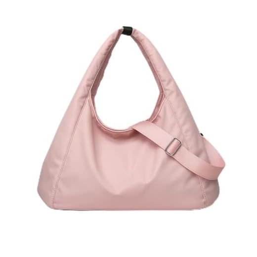 Bolsa Feminina de ombro Sacola grande leve Espaçosa Leve Resistente Moderna Alça transversal removivel, bolsa de grande capacidade com zíper para viagens trabalho (Rosa)
