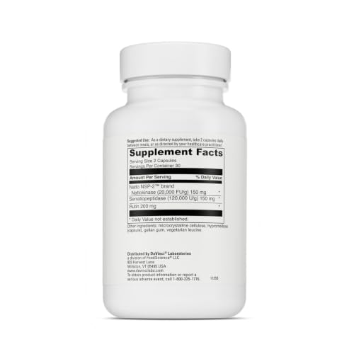 DAVINCI Labs Nattokinase Plus, Gluten Free -60 Capsules - image 2