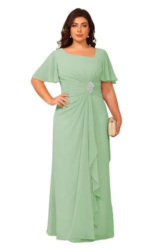 Elegance Mother of The Bride Dresses for Wedding 2025 Chiffon Wedding Guest Dress V Neck Formal Evening Dresses