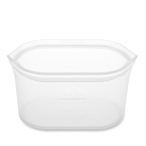 ジップトップ Zip Top シリコーンバッグ 保存容器 【日本正規品】 ディッシュ M 710ml 電子レンジ調理 冷凍 食洗機 対応 プラチナシリコーン使用 有害物質不使用 フロスト ホワイト