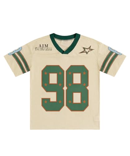 ZDT Mens Jersey Oversized Graphic Tees Print Casual V Neck Tshirts Streetwear Summer Top