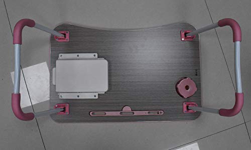 Laptop Lap Desk, Foldable Laptop Table, Laptop Stand for Bed, Dinner Coffee Breakfast Tray Table with Cup Holder Drawer Storage Folding Legs, Standing Desk for Laptop Writing Bed Sofa Couch (Pink) - Thumbnail 3