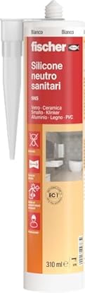 Foto di Fischer SNS Silicone Neutro Sanitari, Bianco, Antimuffa, Per Ambienti Sanitari, Vasca, Doccia, Lavabo, Senza Solventi, Inodore, Uso Esterno, Interno, 9383